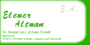 elemer altman business card